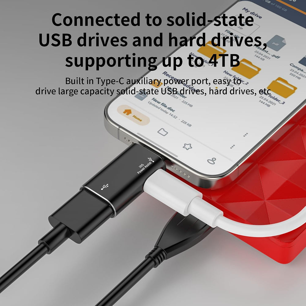 Adaptér OTG Lightning - USB-A Techsuit A18 AluVoltX, Čierny
