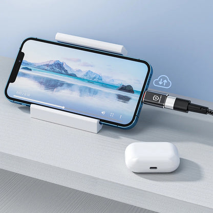 Adaptér OTG Lightning - USB-A Techsuit A6 HyperPort, Čierno Oranžový