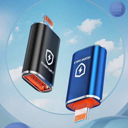 Adaptér OTG Lightning - USB-A Techsuit A6 HyperPort, Čierno Oranžový