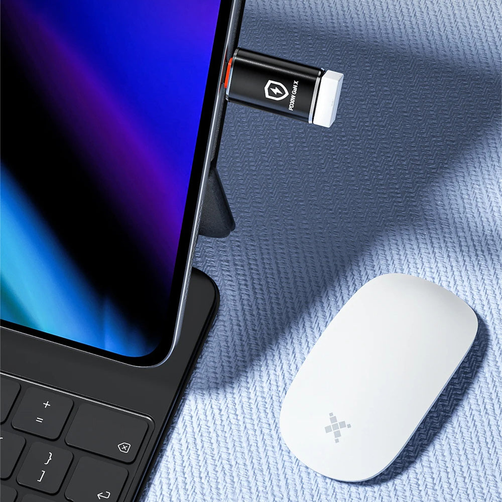 Adaptér OTG Lightning - USB-A Techsuit A6 HyperPort, Čierno Oranžový