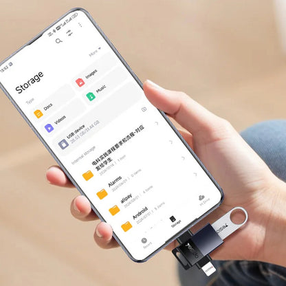 Adaptér OTG Lightning / USB-C - USB-A Yesido GS35, Sivý