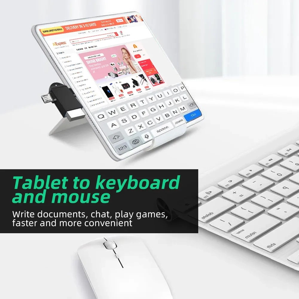 Adaptér OTG microUSB / USB-C - USB-A Techsuit A16 TwoVoltX, čierny