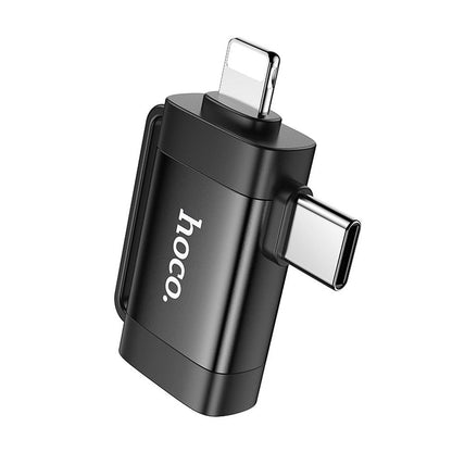 Adaptér OTG USB-C / Lightning - USB-A HOCO UA31F, Čierny