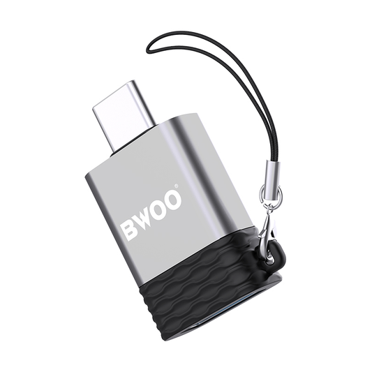 Adaptér OTG USB-A - USB-C BWOO BZ-35, Sivý