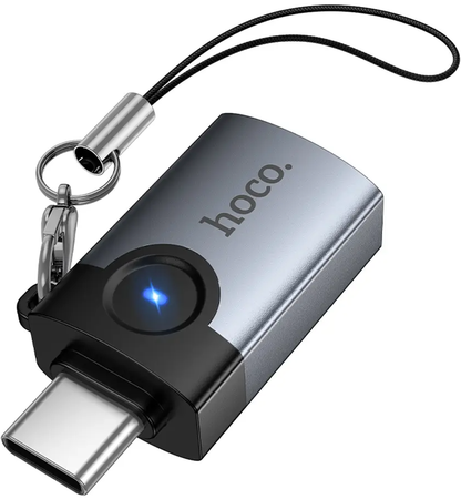 OTG adaptér USB-C - USB-A HOCO UA46C, sivý