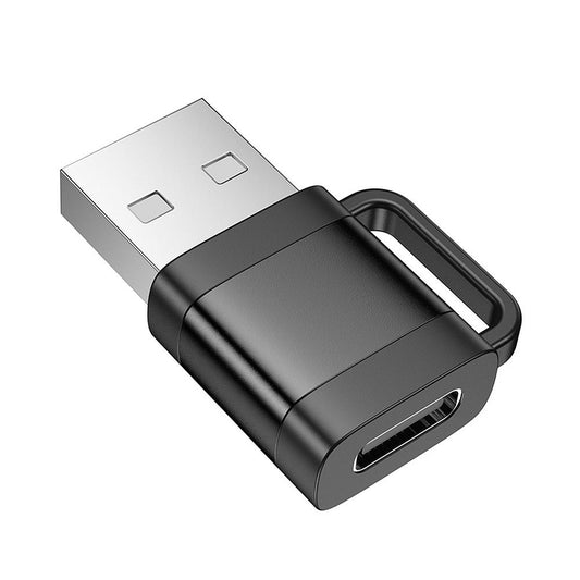 Adaptér na dáta a nabíjanie USB-C - USB-A HOCO UA31D, Čierny
