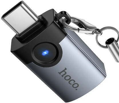 OTG adaptér USB-C - USB-A HOCO UA46C, sivý