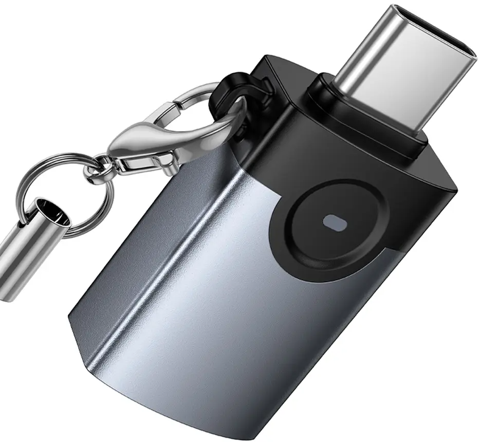 OTG adaptér USB-C - USB-A HOCO UA46C, sivý