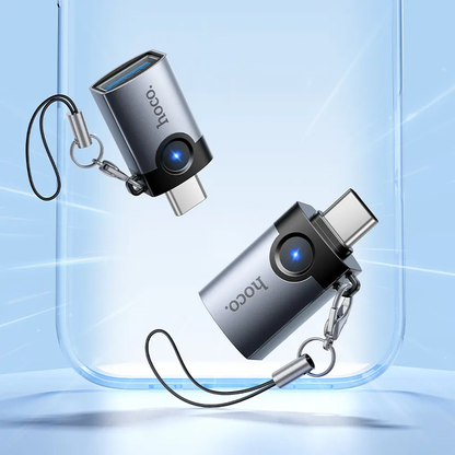 OTG adaptér USB-C - USB-A HOCO UA46C, sivý
