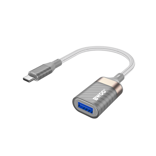 Adaptér OTG USB-C - USB-A BWOO BZ69, Sivý