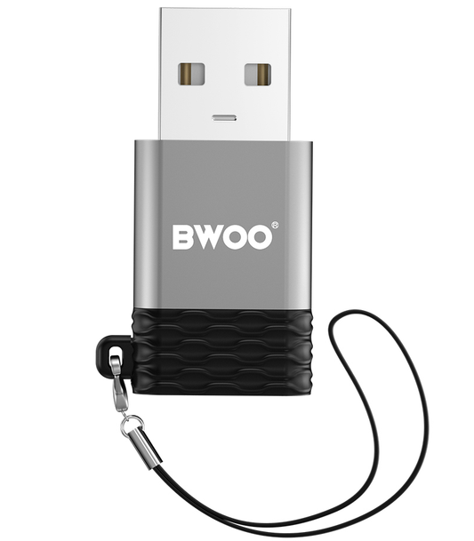 USB-C - USB-A BWOO BZ-38 Dátový a nabíjací adaptér, sivý