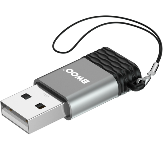 USB-C - USB-A BWOO BZ-38 Dátový a nabíjací adaptér, sivý