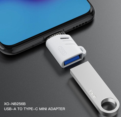 Adaptér OTG USB-C - USB-A XO Design NB256B, Biely