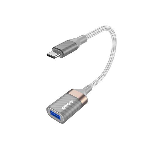 Adaptér OTG USB-C - USB-A BWOO BZ69, Sivý