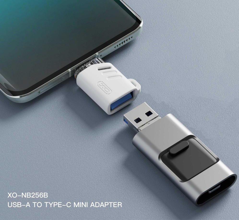 Adaptér OTG USB-C - USB-A XO Design NB256B, Biely