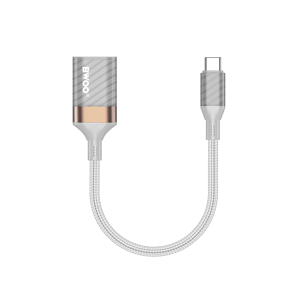 Adaptér OTG USB-C - USB-A BWOO BZ69, Sivý