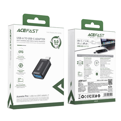 OTG adaptér USB-C - USB-A Acefast J1, čierny