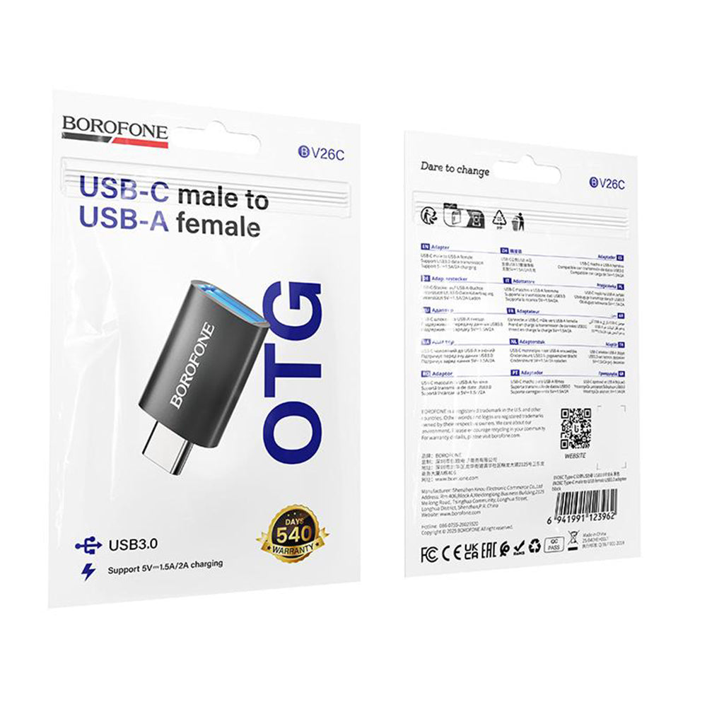 OTG USB-C - USB-A Adapter Borofone BV26C, Black