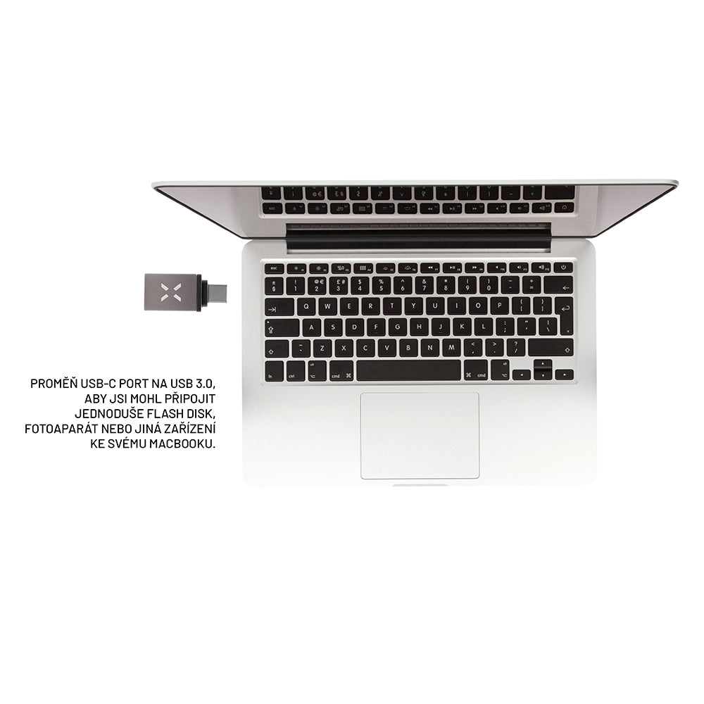Adaptér OTG USB-C - USB-A Fixed, Sivý
