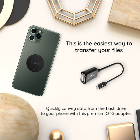 Adaptér OTG USB-C - USB-A Fixed, Čierny