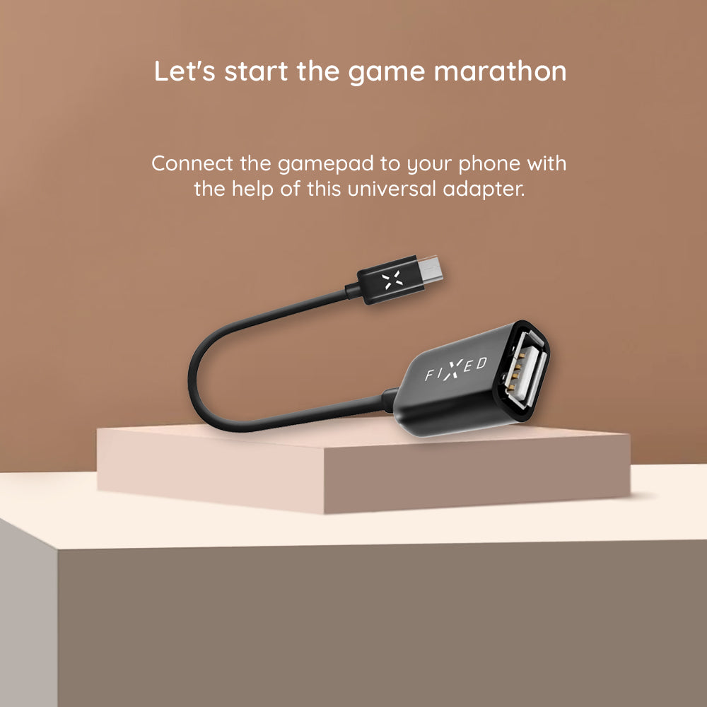 Adaptér OTG USB-C - USB-A Fixed, Čierny