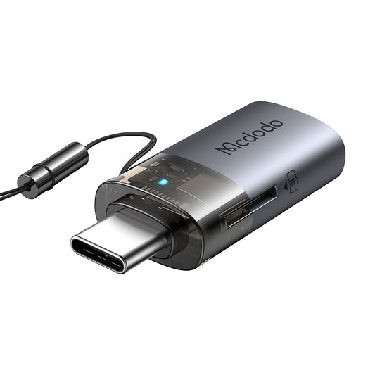 Čítačka kariet USB-C McDodo OT-7600, USB-A (OTG) - microSD, Čierna