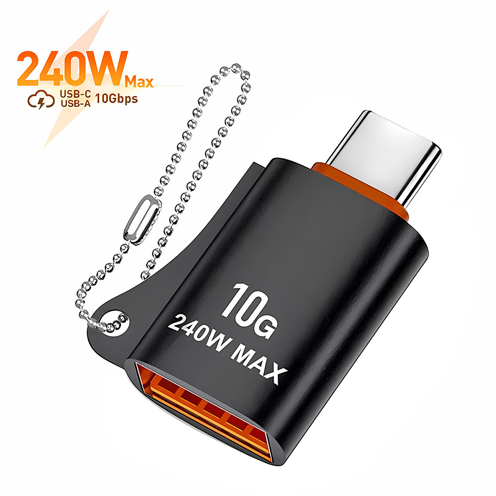 Adaptor OTG USB-C - USB-A Techsuit A1 HyperPort, Čierno Oranžový