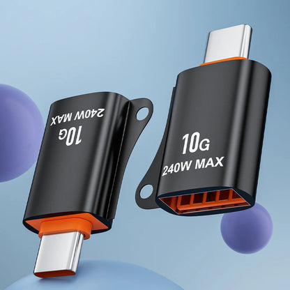 Adaptor OTG USB-C - USB-A Techsuit A1 HyperPort, Čierno Oranžový