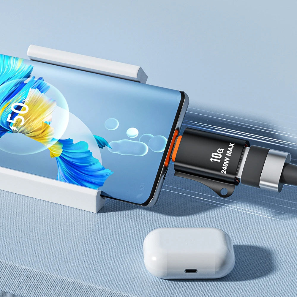 Adaptor OTG USB-C - USB-A Techsuit A1 HyperPort, Čierno Oranžový