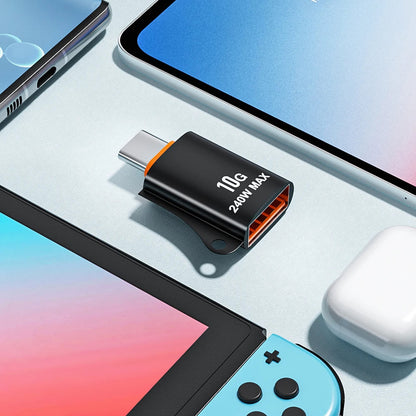 Adaptor OTG USB-C - USB-A Techsuit A1 HyperPort, Čierno Oranžový