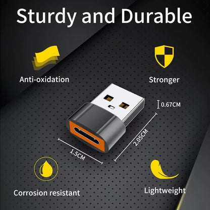 Adaptér na dáta a nabíjanie USB-C - USB-A Techsuit A4 HyperPort, čierno-oranžový