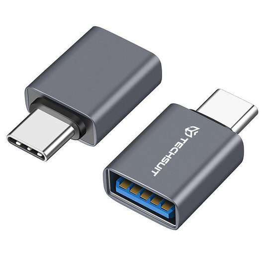 Adaptér OTG USB-C - USB-A Techsuit A8 SlateVolt, Sivý
