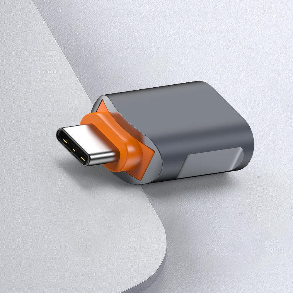 Adaptér OTG USB-C - USB-A Techsuit A9 SlateVolt, Sivý Oranžový