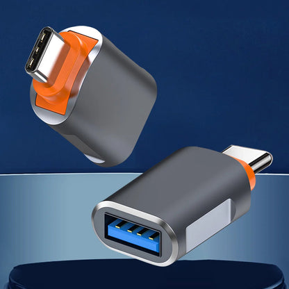 Adaptér OTG USB-C - USB-A Techsuit A9 SlateVolt, Sivý Oranžový
