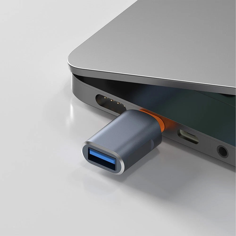 Adaptér OTG USB-C - USB-A Techsuit A9 SlateVolt, Sivý Oranžový