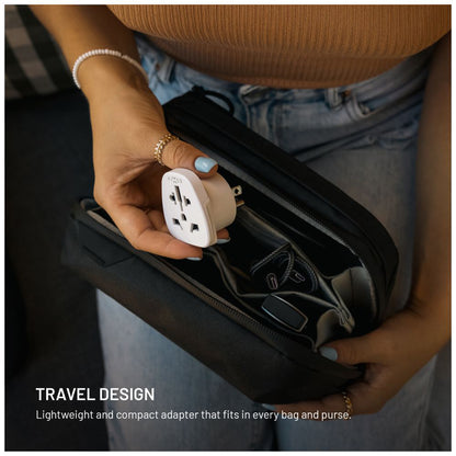 Adaptér sieť Fixed EU / UK / USA - US, Biely