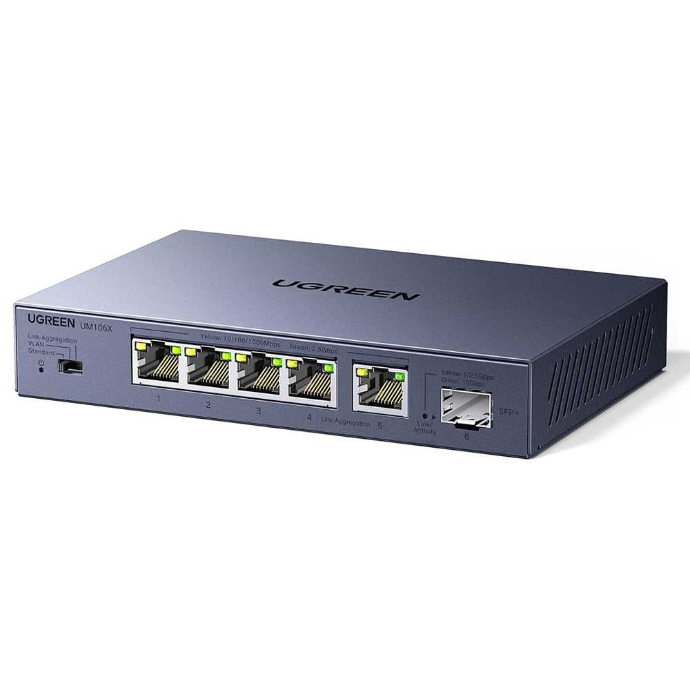 Sieťový prepínač UGREEN 35048EU, 5 x RJ45, sivý