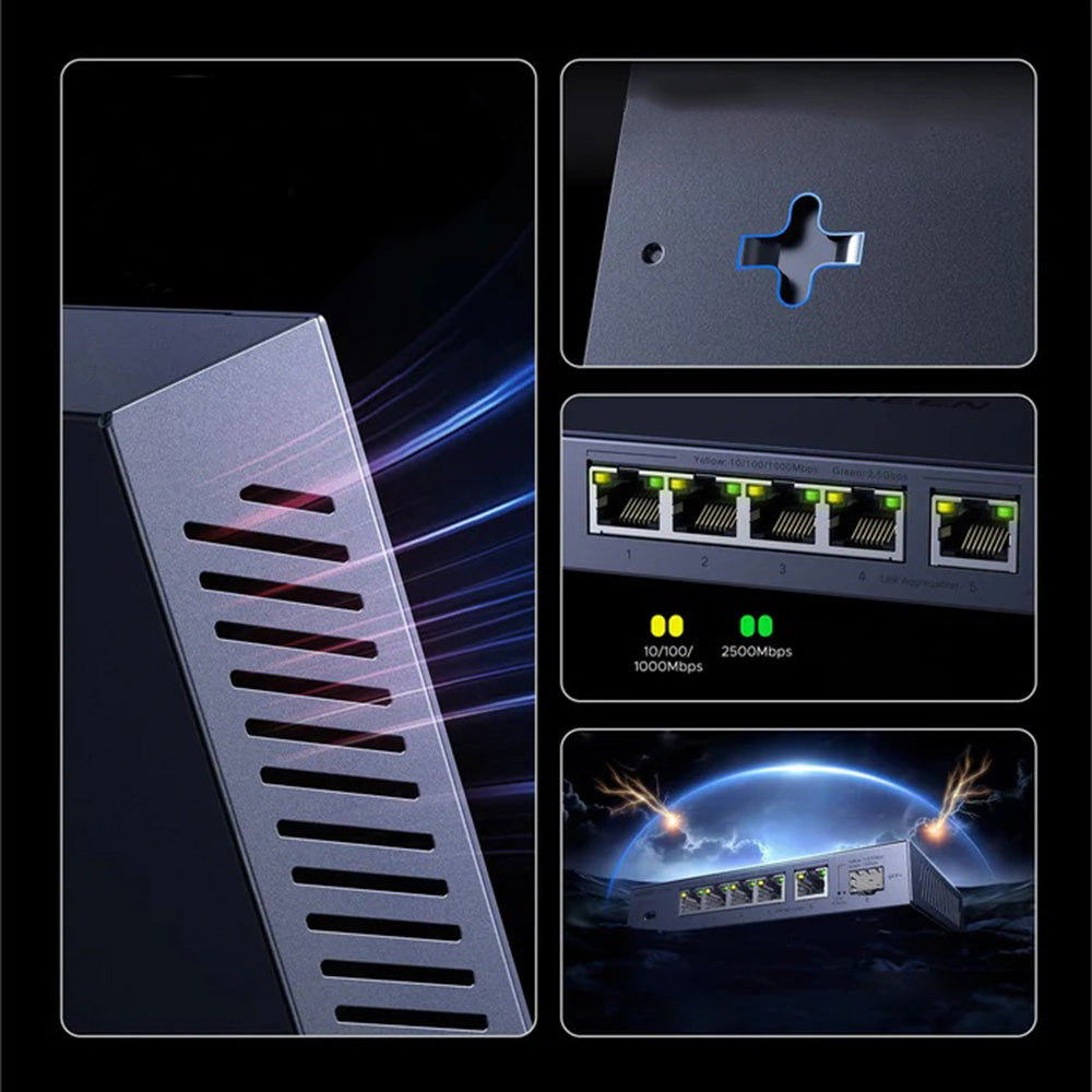 Sieťový prepínač UGREEN 35048EU, 5 x RJ45, sivý