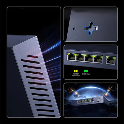Sieťový prepínač UGREEN 35048EU, 5 x RJ45, sivý