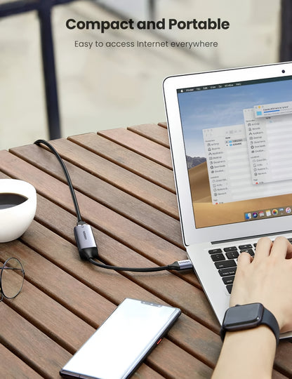 Sieťová karta UGREEN CM209, RJ45, USB, Sivá