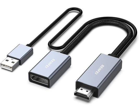 Video adaptér Benfei, HDMI - DisplayPort / USB, 4K, Sivý