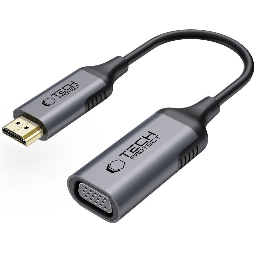 Video adaptér Tech-Protect Ultraboost, VGA - HDMI, 1080P, Čierny