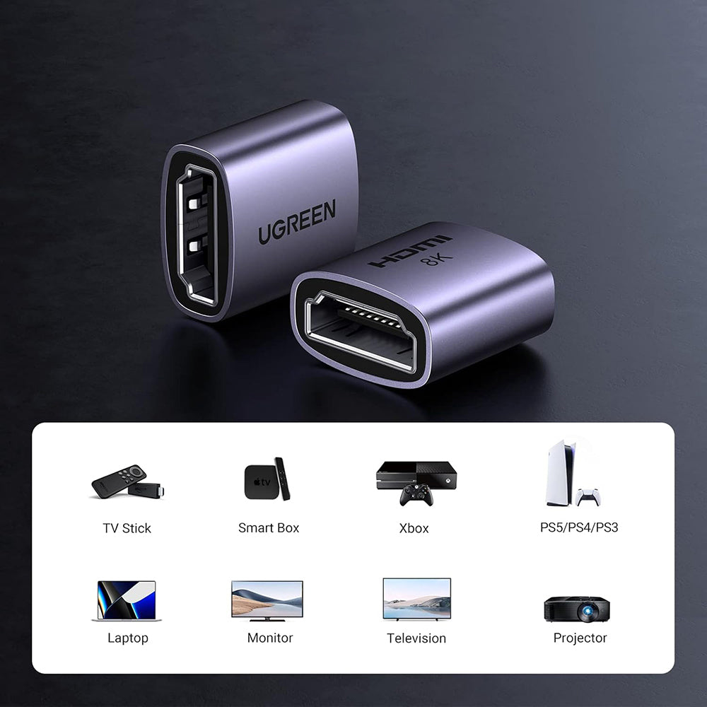Video adaptér UGREEN HD159 (90592), HDMI - HDMI, 8K, sivý