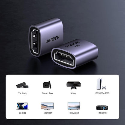 Video adaptér UGREEN HD159 (90592), HDMI - HDMI, 8K, sivý