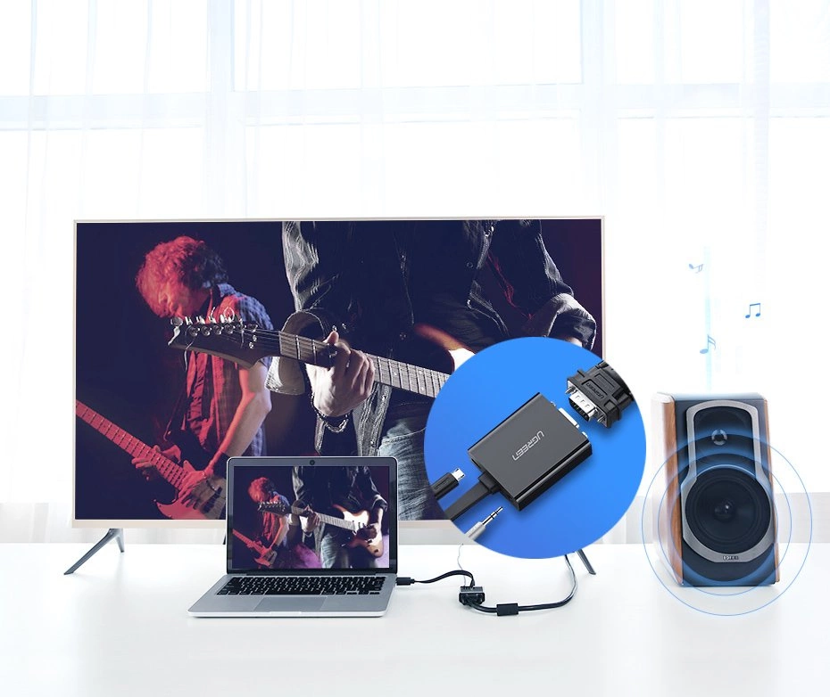 Video adaptér UGREEN MM103 (40248), HDMI - VGA, 1080P, čierny