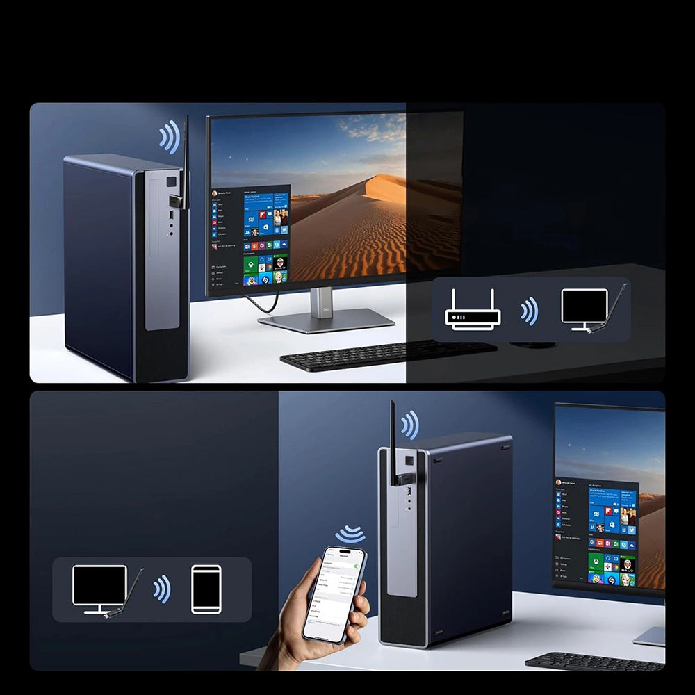 UGREEN AX900 Wireless Adapter (75109), Dual Band, Wi-Fi 6, 600Mbps, Black