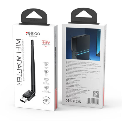 Bezdrôtový adaptér Yesido WP11, 150Mbps, čierny