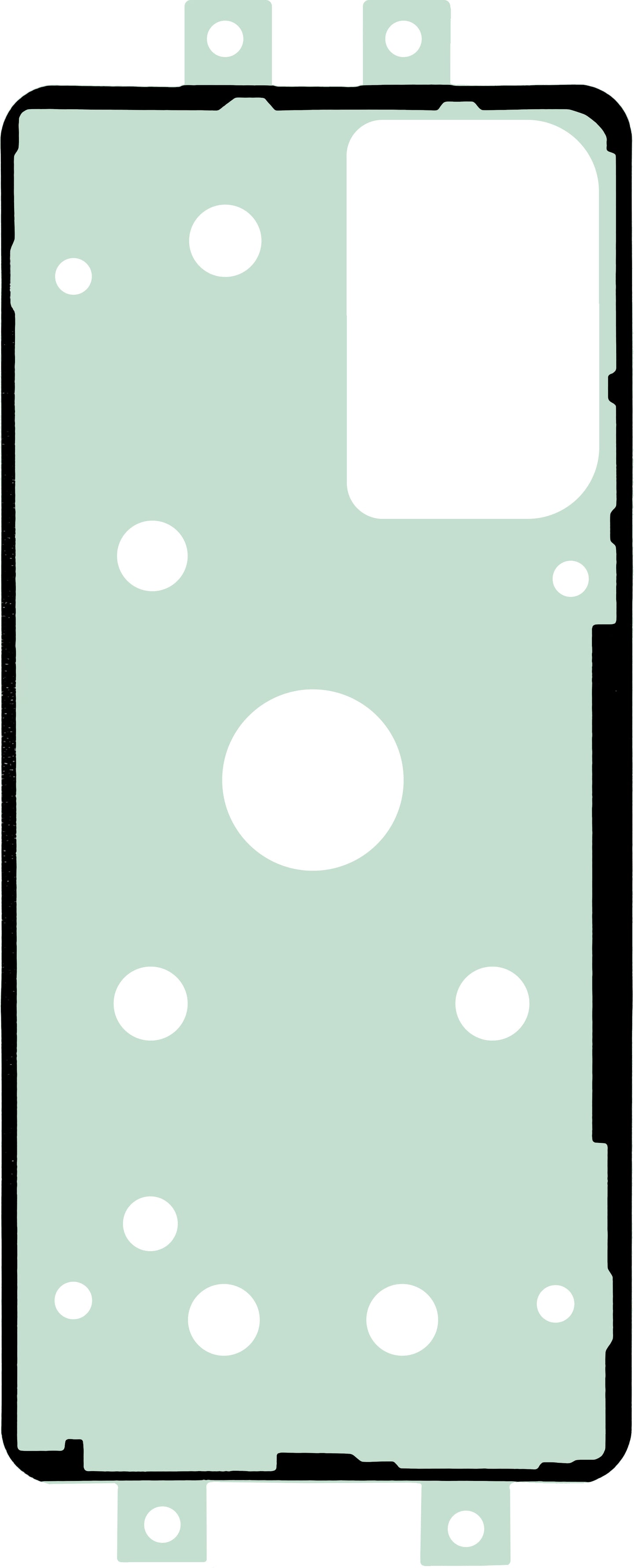 OEM lepiaca páska na kryt batérie, 155mm x 70mm