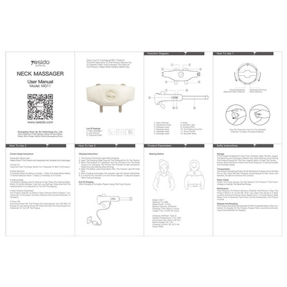 Masážny prístroj na krk Yesido MG11, Béžový