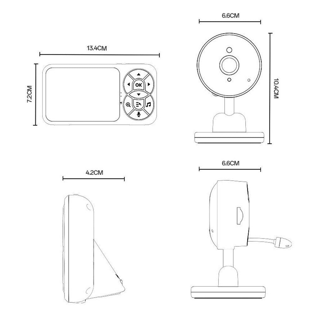 Baby Monitor Yesido KM26, Wi-Fi, Biely